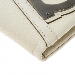 Pre Owned محفظة سالفاتوري فيراغامو طية مزدوجة جلد عاجية