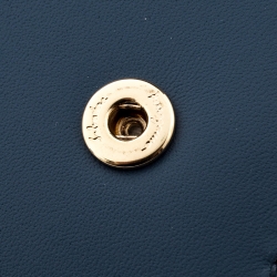 Pre Owned Salvatore Ferragamo Blue Leather Logo Studded Continental Wallet