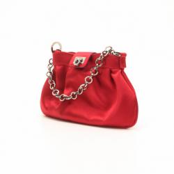 مملوكة مسبقًا Salvatore Ferragamo Red Satin Evening Bag