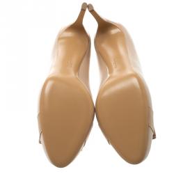 Pre Owned Salvatore Ferragamo Beige Leather Pimpa Pumps Size 41.5