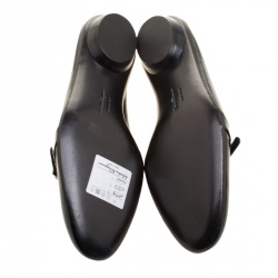 Pre Owned Salvatore Ferragamo Black Patent Leather Audrey Mary Jane Ballet Flats Size 40.5