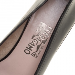 Pre Owned Salvatore Ferragamo Black Patent Leather Audrey Mary Jane Ballet Flats Size 40.5