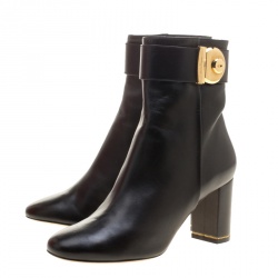 مملوكة مسبقًا بوت للكاحل سلفاتوري فيراغامو فياما جلد أسود مقاس 40