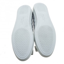 مملوكة مسبقًا حذاء باليرينا رياضي سالفاتوري فيراغامو روفينا جلد مبطن أزرق ميتاليك مقاس 41.5