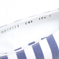 مملوكة مسبقًا حذاء إسبادريل سالفاتوري فيراغامو أودري كانفاس مخطط ثنائي اللون كعب روكي مقاس 41