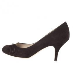 Pre Owned Salvatore Ferragamo Brown Suede Cady Pumps Size 38.5