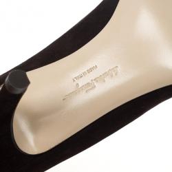 Pre Owned Salvatore Ferragamo Brown Suede Cady Pumps Size 38.5