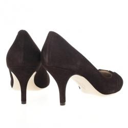 Pre Owned Salvatore Ferragamo Brown Suede Cady Pumps Size 38.5