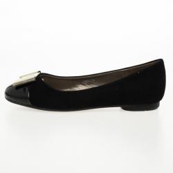 Pre Owned Salvatore Ferragamo Black Suede Sun Ballet Flats Size 39