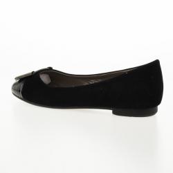 Pre Owned Salvatore Ferragamo Black Suede Sun Ballet Flats Size 39