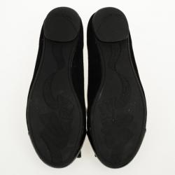Pre Owned Salvatore Ferragamo Black Suede Sun Ballet Flats Size 39