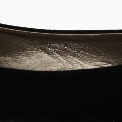 Pre Owned Salvatore Ferragamo Black Suede Sun Ballet Flats Size 39
