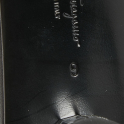 Pre Owned Salvatore Ferragamo Pink/Black Leather Finn Slide Sandals Size 39.5