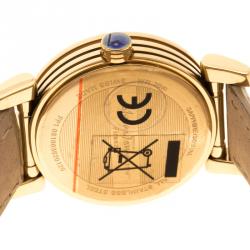 Pre Owned Salvatore Ferragamo Mother of Pearl Gold Plated Stainless Steel Firenze Women's Wristwatch 32 mm