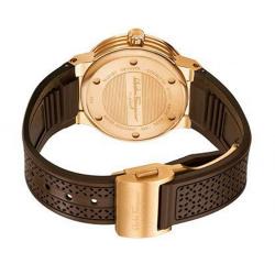 Pre Owned Salvatore Ferragamo Brown Gold Plated Stainless Steel FIG060015 Women's Wristwatch 33MM