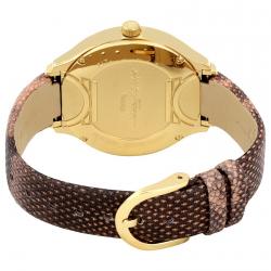 Pre Owned Salvatore Ferragamo Pink Gold Plated Stainless Steel FIZ050015 Women's Wristwatch 38MM