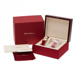Pre Owned Salvatore Ferragamo Diamond Gold-Plated Stainless Steel Varina Women's Wristwatch 26MM