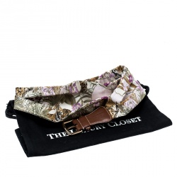Salvatore Ferragamo Brown/Multicolor Printed Fabric and Leather Belt 95cm