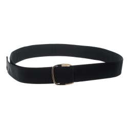 Salvatore Ferragamo Black Fabric Adjustable Belt One Size