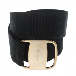 Salvatore Ferragamo Black Fabric Adjustable Belt One Size
