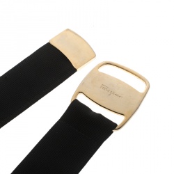 Salvatore Ferragamo Black Fabric Adjustable Belt One Size