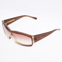 Pre Owned Salvatore Ferragamo Brown Rectangle Woman Sunglasses