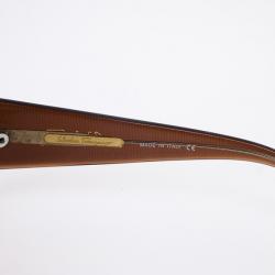 Pre Owned Salvatore Ferragamo Brown Rectangle Woman Sunglasses