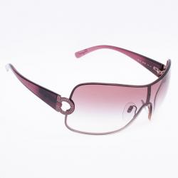 مملوكة مسبقًا Salvatore Ferragamo Purple Logo Temple Woman Shield Sunglasses