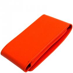 Pre Owned Salvatore Ferragamo Orange Leather Phone Pouch