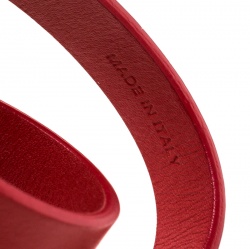 Pre Owned سوار سا لفاتوري فيراغامو جانسيني جلد احمر ملتف وأكسسوار ذهبي اللون 16 سم