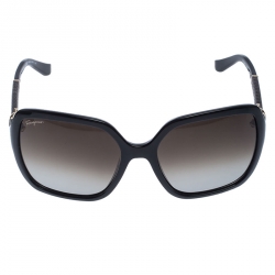 Pre Owned نظارة شمسية سالفاتوري فيراغامو SF765SL غانشيني متدرجة بنية / سوداء كبيرة