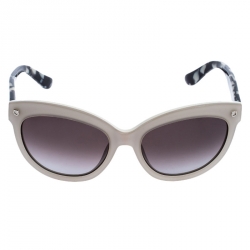 Pre Owned Salvatore Ferragamo Off White/Black SF675S Cat Eye Sunglasses