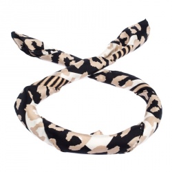 Pre Owned Salvatore Ferragamo Brown Multi Animal Print Gancini Silk Scarf 