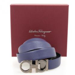 Pre Owned Salvatore Ferragamo Purple Womens Leather Belt 84 CM