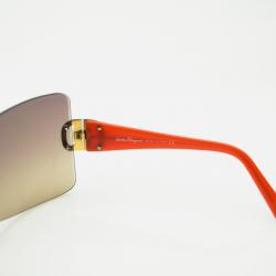 Pre Owned Salvatore Ferragamo Coral Shield Sunglasses