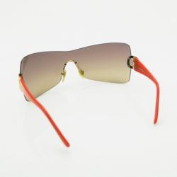 Pre Owned Salvatore Ferragamo Coral Shield Sunglasses