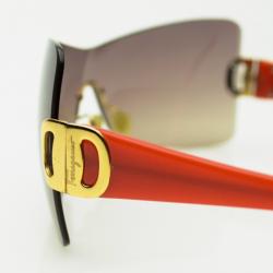 Pre Owned Salvatore Ferragamo Coral Shield Sunglasses