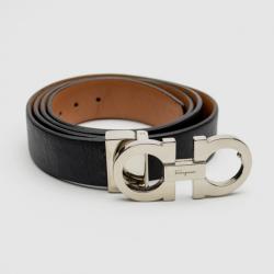 Pre Owned Salvatore Ferragamo Black Leather Belt