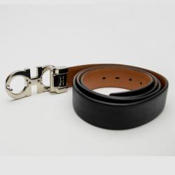 Pre Owned Salvatore Ferragamo Black Leather Belt