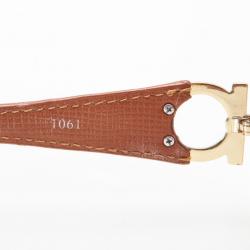 Pre Owned Salvatore Ferragamo Brown Leather Sunglasses