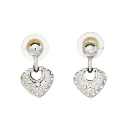 مملوكة مسبقًا Salvatore Ferragamo Crystal Heart Drop Earrings