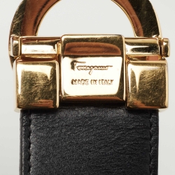 Salvatore Ferragamo Black/Brown Leather Reversible Gancini Buckle Belt Size 90CM