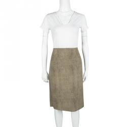 Salvatore Ferragamo Vintage Brown Printed Skirt L