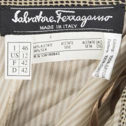Salvatore Ferragamo Vintage Brown Printed Skirt L