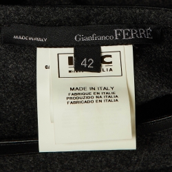 Pre Owned Gianfranco Ferré Charcoal Grey Wool Midi Dress M