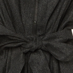 Pre Owned Gianfranco Ferré Charcoal Grey Wool Midi Dress M