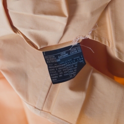 Pre Owned Salvatore Ferragamo Orange Cotton Gathered Belted Midi Skirt M