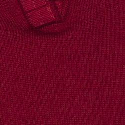 Pre Owned Salvatore Ferragamo Red Wool Puff Sleeve Top XL