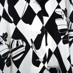 Salvatore Ferragamo Monochrome Shoe Printed Silk Oversized Shirt L