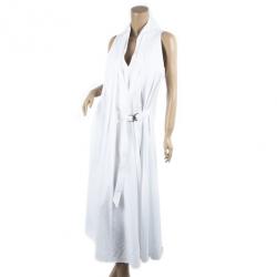 Pre Owned Salvatore Ferragamo White Cotton Dress L